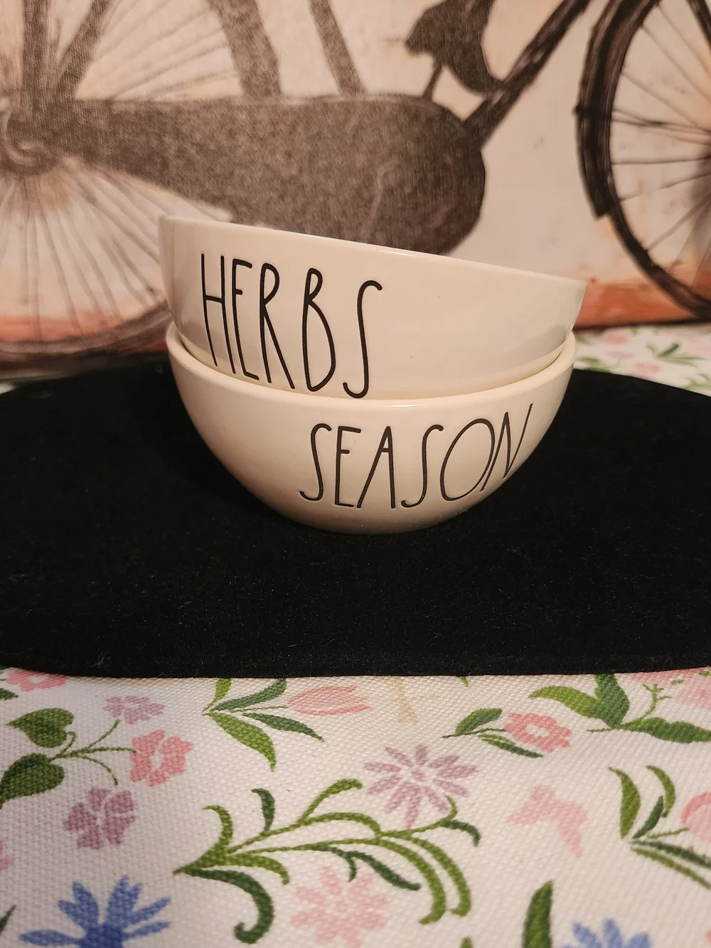 Rae Dunn White Ceramic 'HERBS' & 'SEASON' Bowls